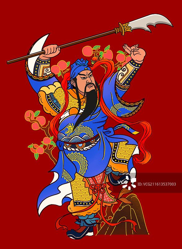 中国传统人物道教四大元帅 关羽图片素材