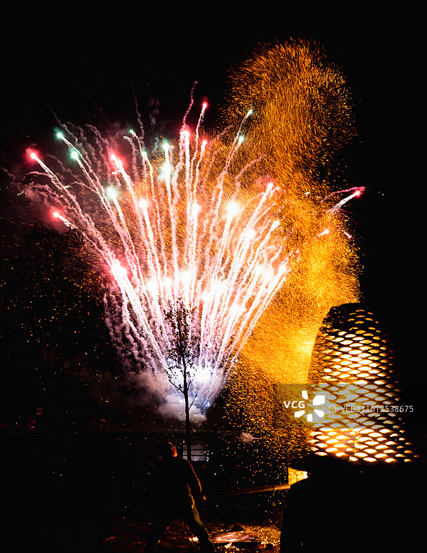 焰火与烟花并发图片素材