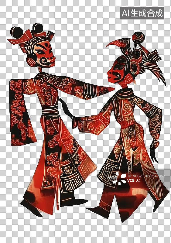 【AI数字艺术】免扣元素皮影戏道具人物角色图片素材