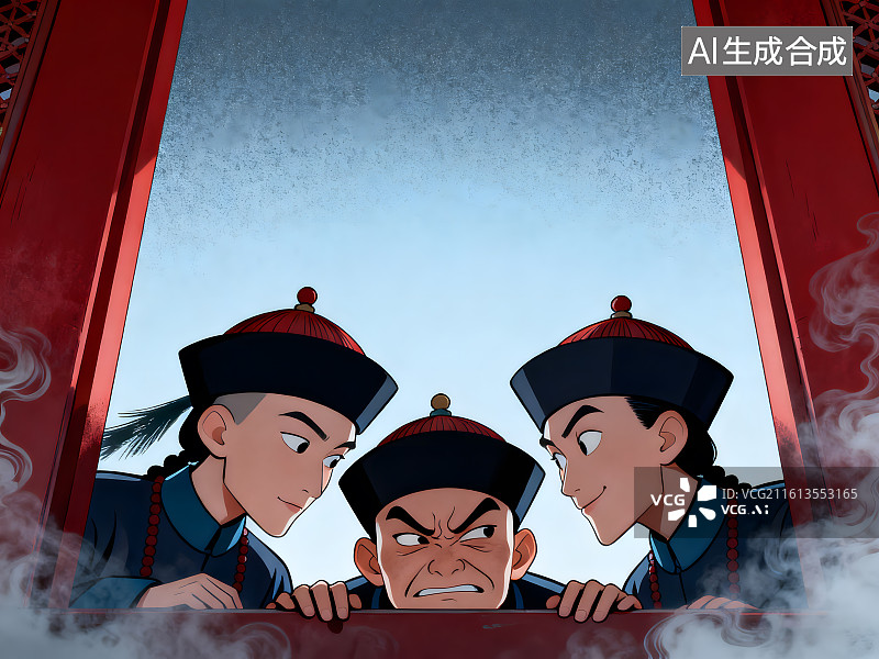 【AI数字艺术】古风宫廷大戏插画图片素材