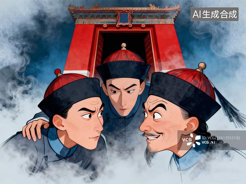 【AI数字艺术】古风宫廷大戏插画图片素材