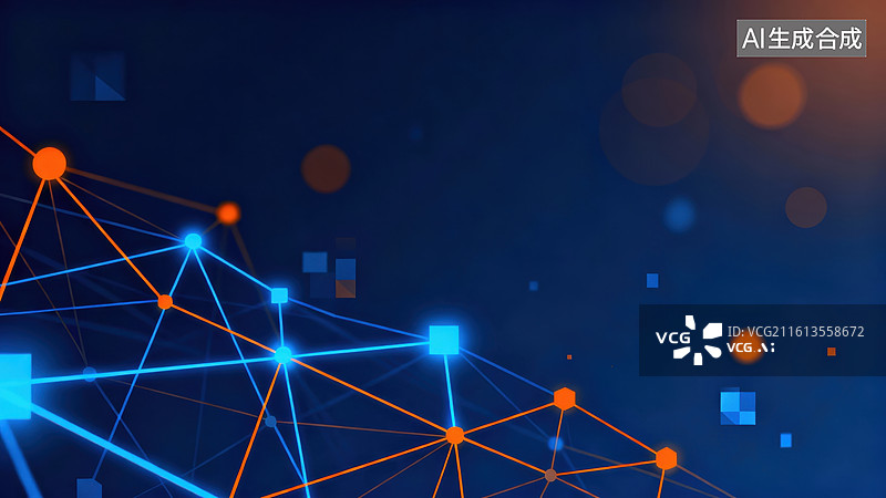 【AI数字艺术】科技网络连接动态背景图片素材