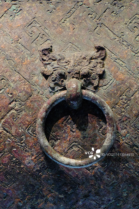 河北博物院战国古中山国铜山字形器。博物馆石家庄青铜器图片素材