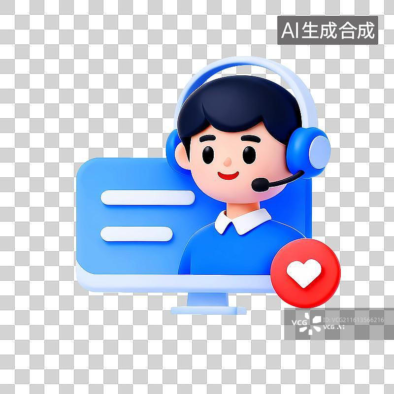 【AI数字艺术】智能客服后台服务语音客服头像图片素材