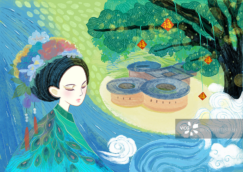 春节簪花图片素材