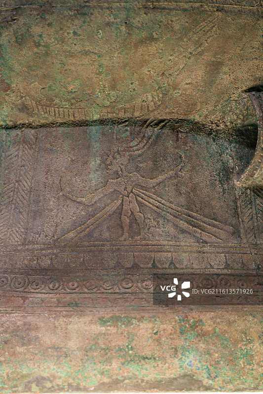 战争场面铜贮贝器_西汉_云南省博物馆_苏州博物馆_铸河山_中国青铜时代的兵器展图片素材