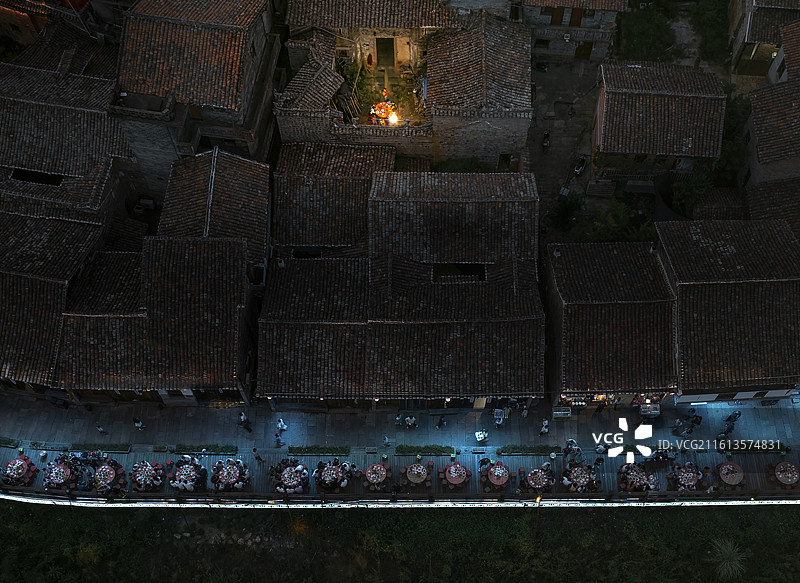 江西抚州南丰县洽湾船形古镇图片素材