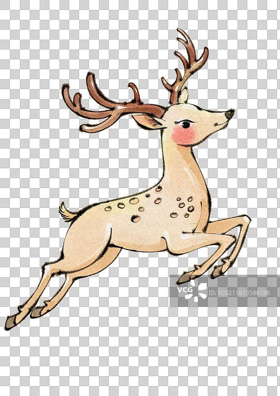 中医养生运动-五禽戏戏元素-麋鹿图片素材