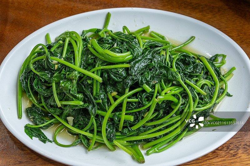 清炒时蔬番薯叶图片素材