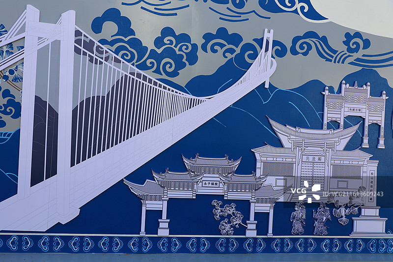 龙江大桥（亚洲最大高速公路悬索桥）图片素材