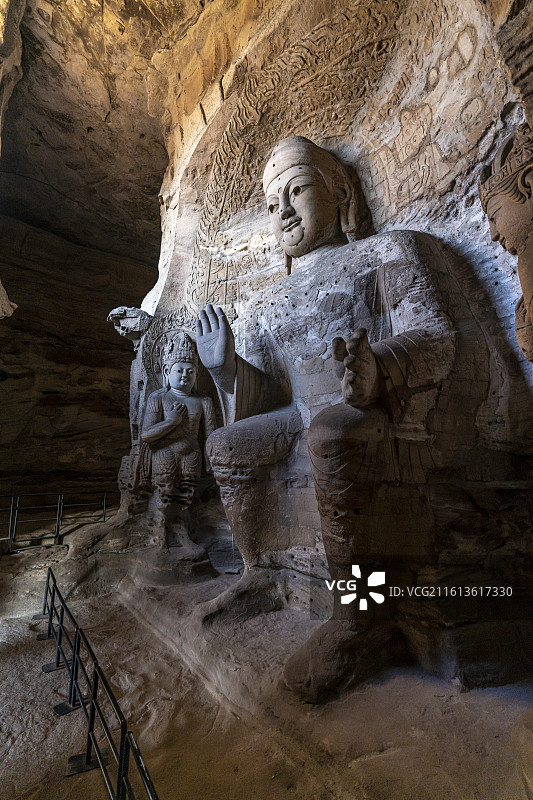 云冈石窟3窟 灵岩寺洞图片素材