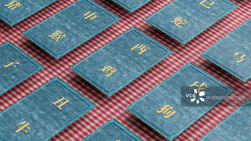 鸡年的十二生肖贺卡图片素材