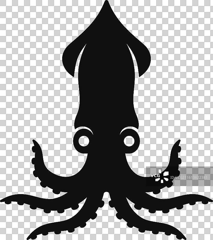 白色背景上的鱿鱼图标图片素材