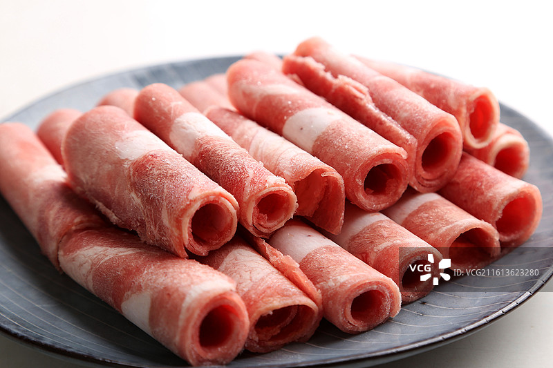 新鲜牛肉卷图片素材