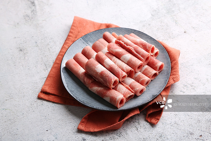 新鲜牛肉卷图片素材