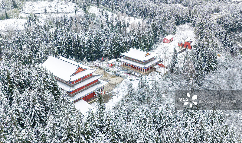 利川佛宝山雪景图片素材