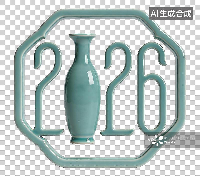 【AI数字艺术】2026 马年青瓷中式数字装饰素材图片素材