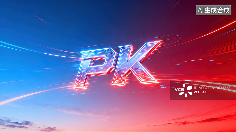 【AI数字艺术】红蓝动感 PK 竞技对决标题装饰素材图片素材