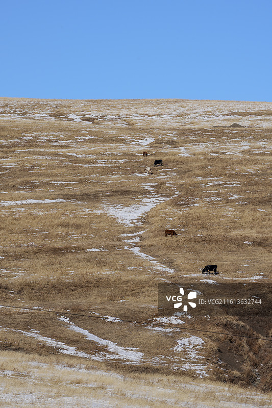 内蒙古乌兰察布去往呼和浩特红石崖景区的途中美景图片素材
