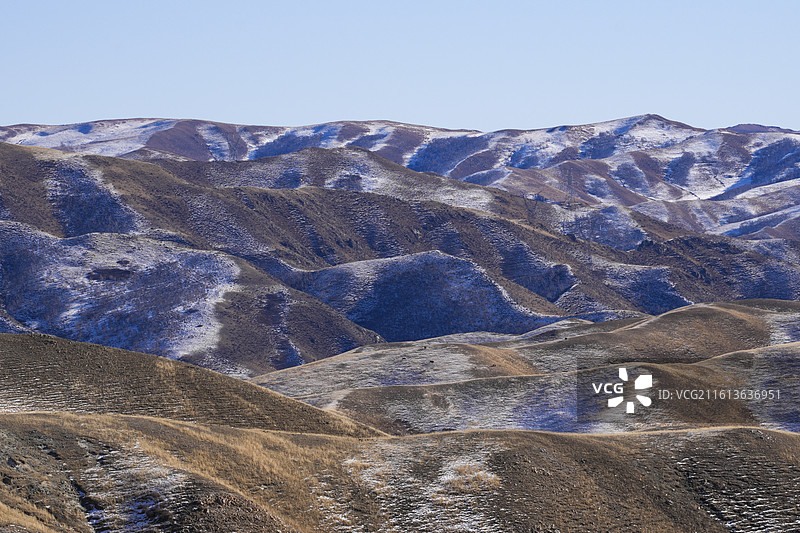 内蒙古乌兰察布去往呼和浩特红石崖景区的途中美景图片素材