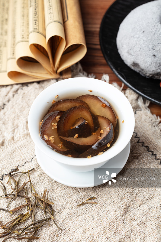 桂花冻梨茶图片素材