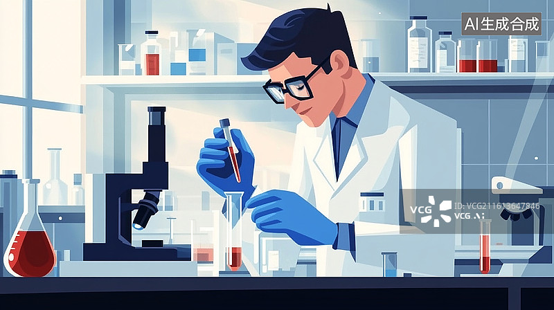 【AI数字艺术】实验室科研人员做实验图片素材
