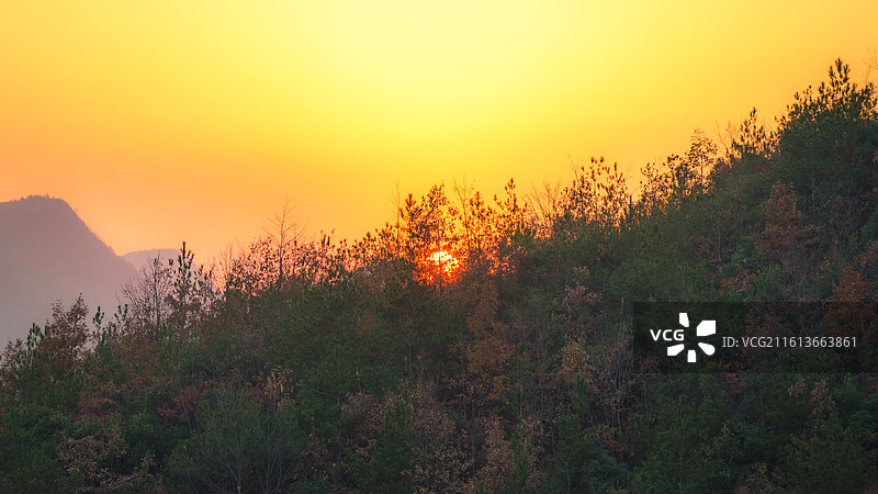 巫山神女天路 日落图片素材
