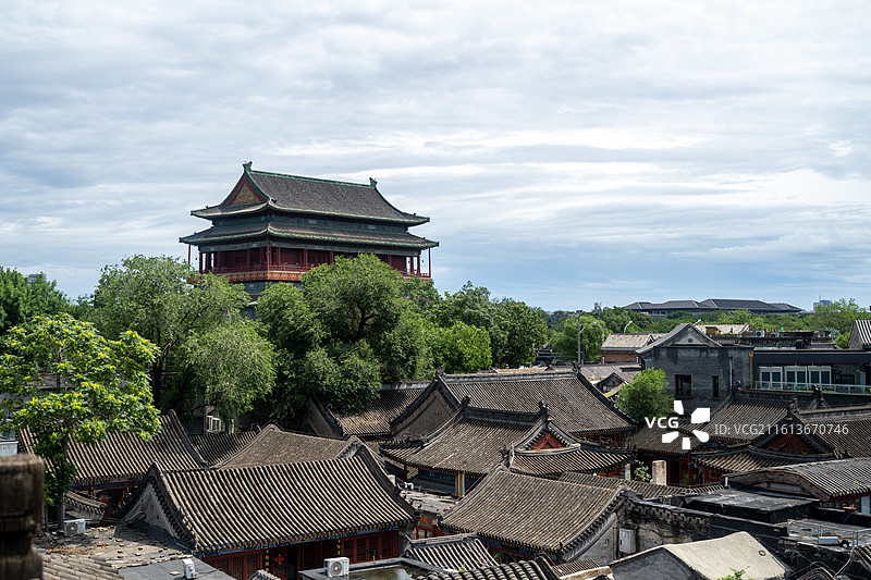 北京鼓楼古建筑群图片素材