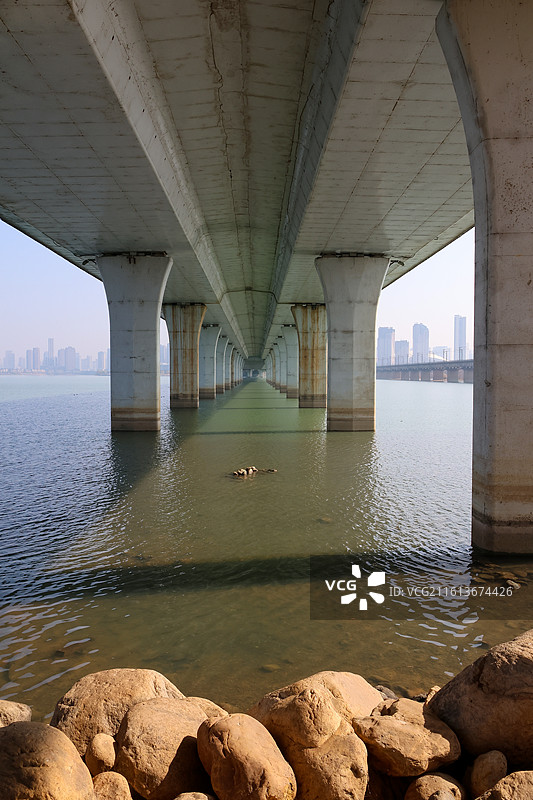九江市八里湖大桥下图片素材