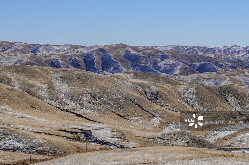 内蒙古乌兰察布去往呼和浩特红石崖景区的途中美景图片素材