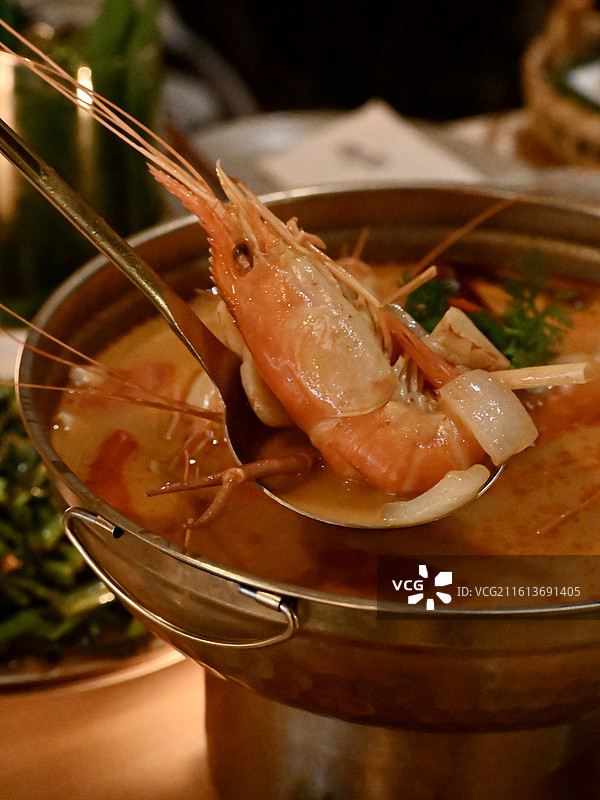 泰国美食 冬阴功汤特写图片素材