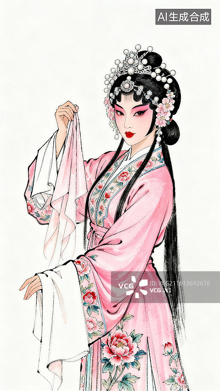 【AI数字艺术】京剧风格三国人物貂蝉图片素材