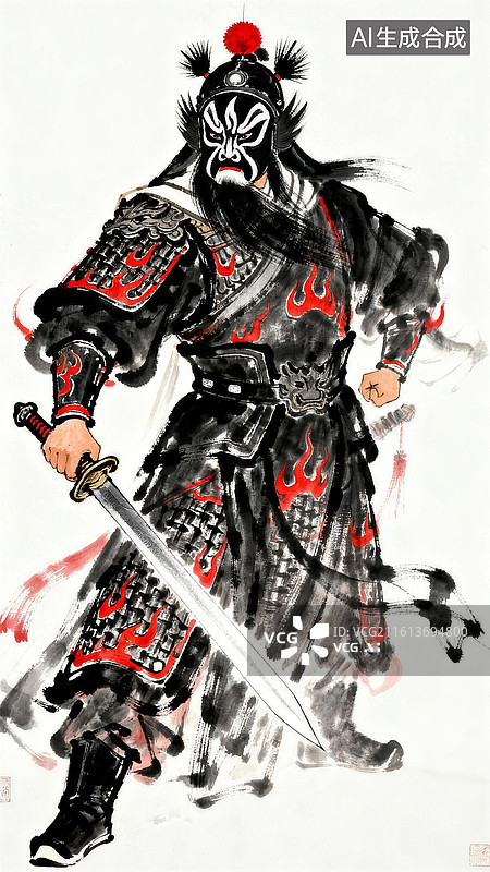 【AI数字艺术】京剧风格三国人物魏延图片素材