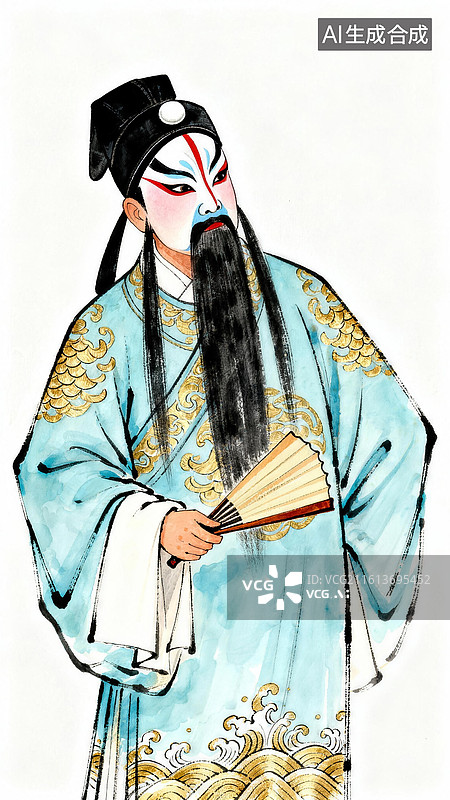 【AI数字艺术】京剧风格三国人物周瑜图片素材