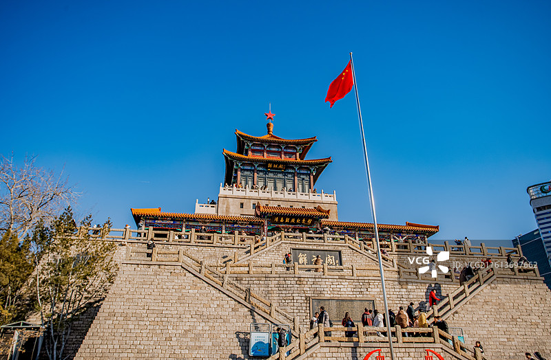 冬日的济南解放阁风光图片素材