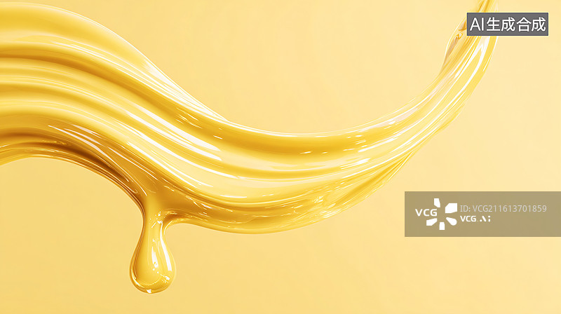 【AI数字艺术】黄色流体质感的动态装饰背景图图片素材