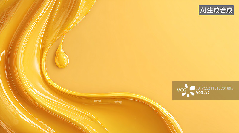 【AI数字艺术】黄色流体质感的动态装饰背景图图片素材