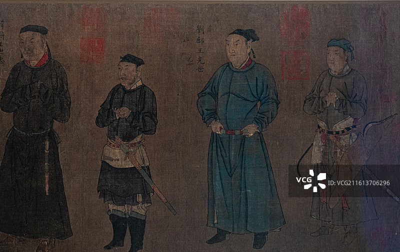 刘松年《中兴四将图》 杭州西湖博物馆图片素材