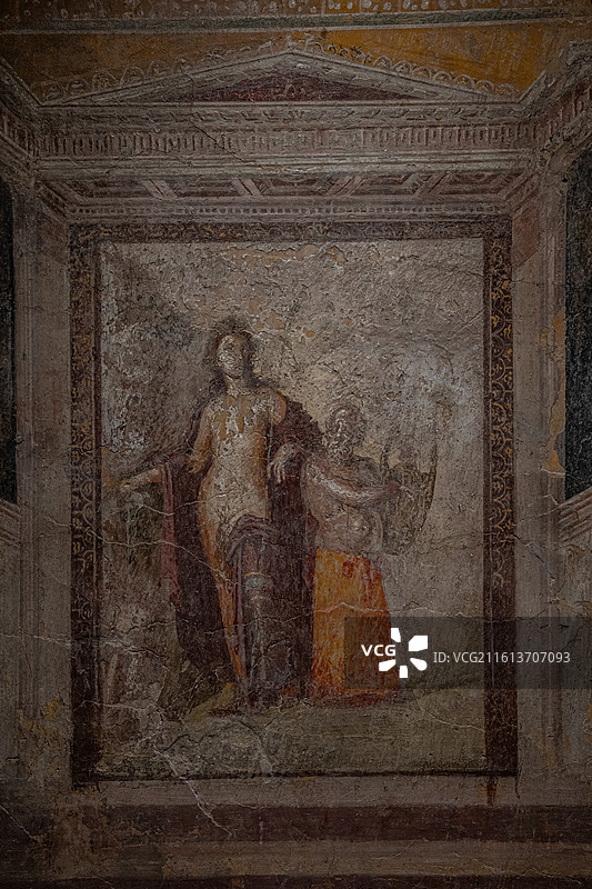 公元1世纪 狄俄尼索斯与西勒诺斯 杭州西湖博物馆 对话庞贝 那不勒斯国家考古博物馆 庞贝文物展图片素材