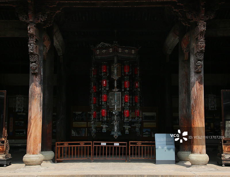 卢宅 古代民居 青砖白瓦 徽派建筑 东阳木雕 琉璃珠灯图片素材