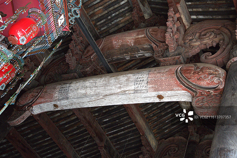 卢宅 古代民居 青砖白瓦 徽派建筑 东阳木雕 琉璃珠灯图片素材