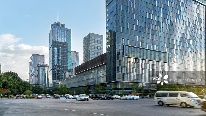 杭州CBD商务区城市街景图片素材