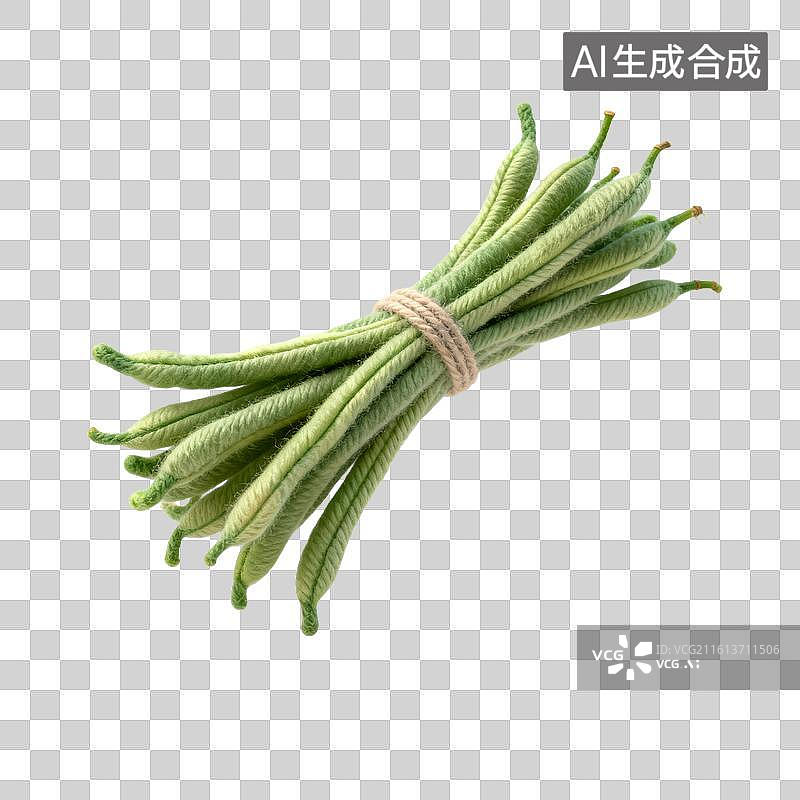 【AI数字艺术】新鲜绿色长豇豆特写图片素材
