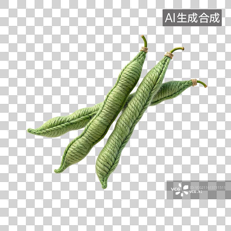 【AI数字艺术】新鲜绿色长豇豆特写图片素材