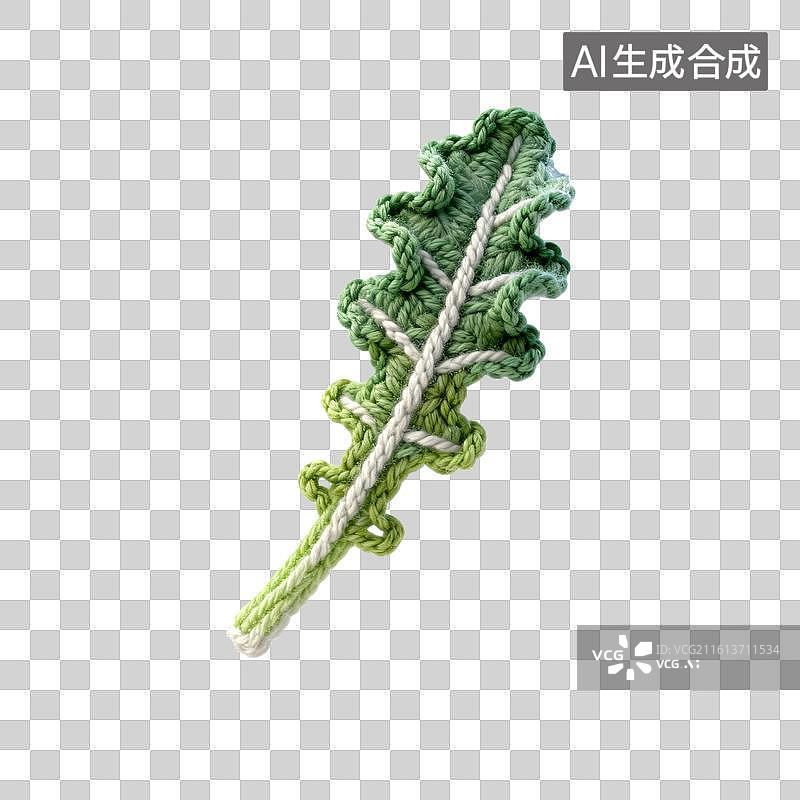 【AI数字艺术】钩针编织绿叶装饰图片素材