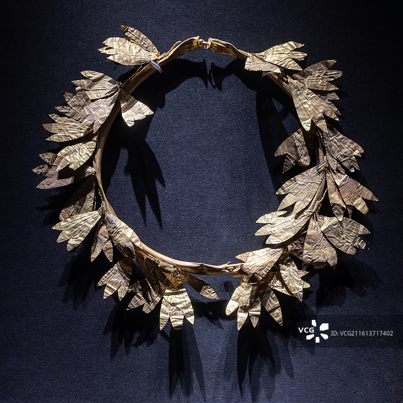 故宫-代达罗斯-希腊克里特岛的神话-金花环-公元前2世纪-希腊伊拉克利翁考古博物馆藏图片素材