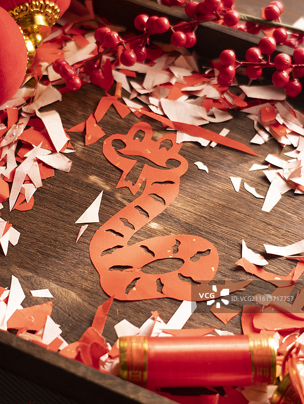 春节剪纸剪窗花红纸图片素材