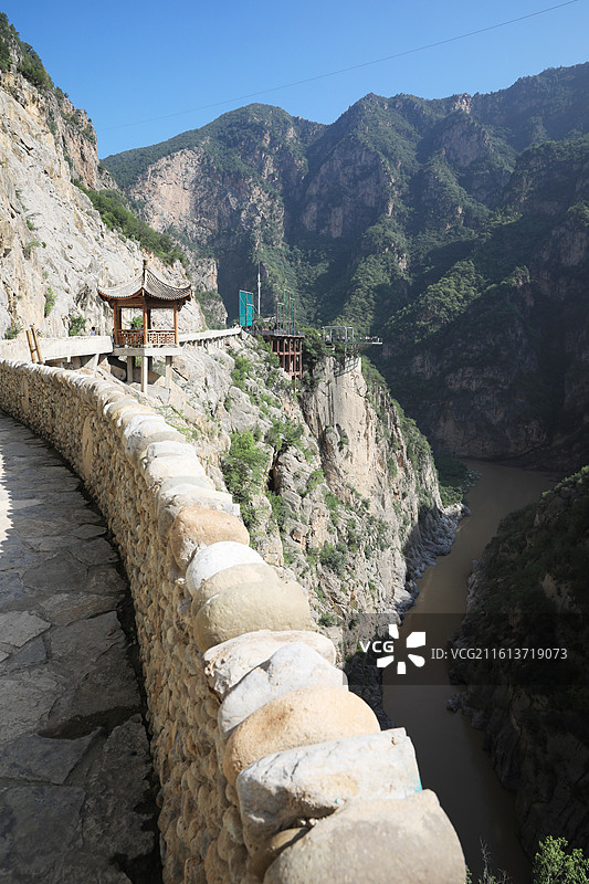 陕西咸阳郑国渠泾河大峡谷图片素材