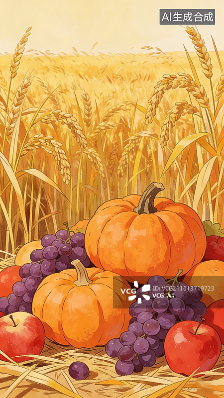 【AI数字艺术】秋收丰收图图片素材