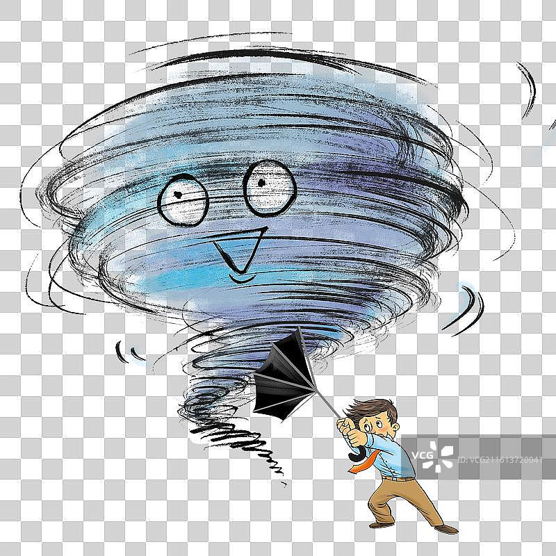 元素：狂风暴雨里雨伞被刮飞，艰难行走，飓风，气候，台风，自然灾害，暴风雨图片素材